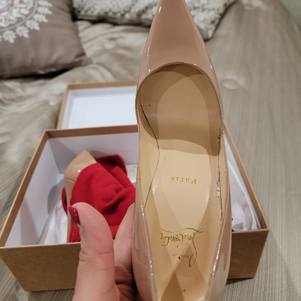 Louboutin So Kate 120 Patent Nude heels - Picture 5 of 12